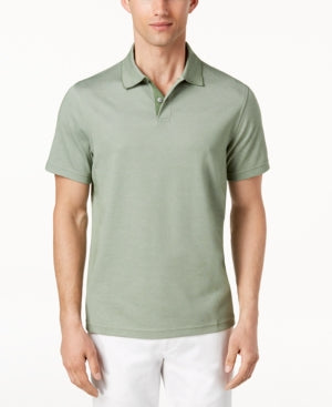 Tasso Elba Mens Short Sleeve Polo Shirt Sage Green Small