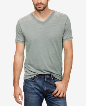 Lucky Brand Mens Venice Burnout V Neck Short Sleeve T Shirt Green XL