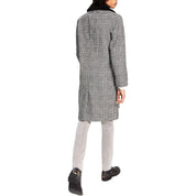 INC International Concepts Ashton Classic-Fit Glen Plaid Over Coat Small Black White