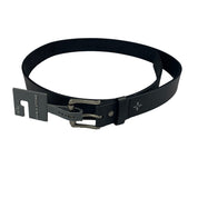 Sun + Stone Mens Faux Leather Textured Belt Black L 38 40