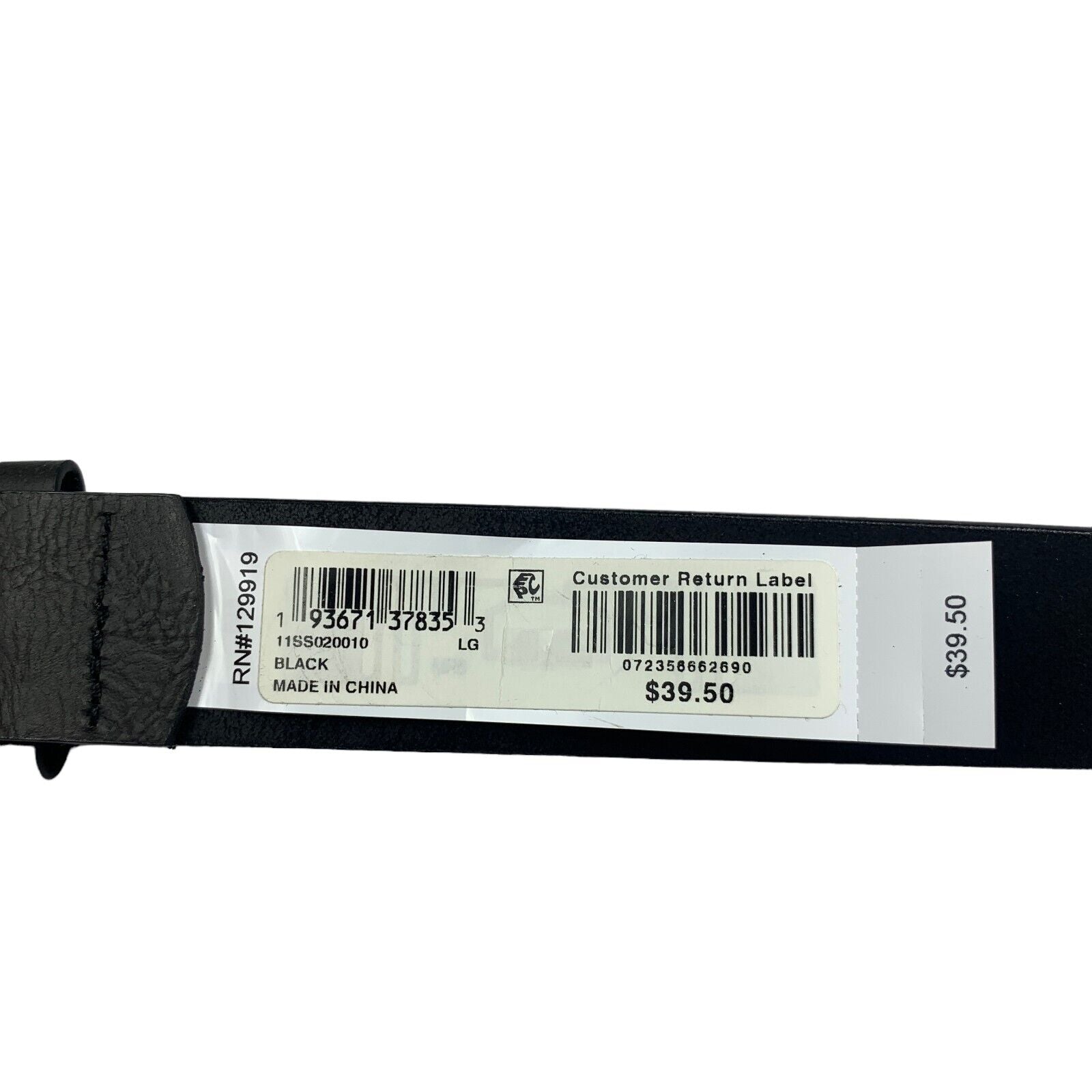 Sun + Stone Mens Faux Leather Textured Belt Black L 38 40