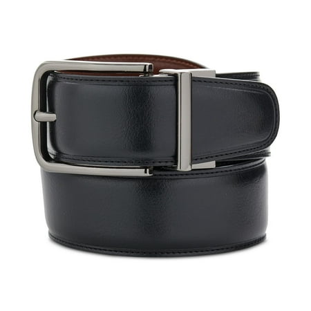 ORIGINAL PENGUIN Mens Reversible Edge Creased Bonded Leather Belt Black 34