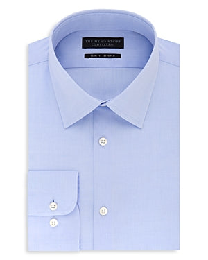 The Men's Store At Private Label Mens Slim fit Long Sleeve Button-Up Shirt Medium Blue Solid