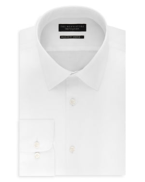 The Men's Store Solid Stretch Regular Fit Dress Shirt - 16.5 32 - 33 White