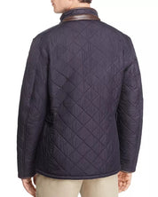 Barbour Mens Regular fit Powell Quilted Coat Large Blue Solid