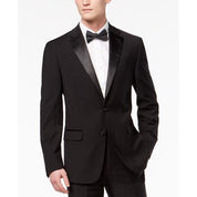 Calvin Klein Mens Slim fit Wool Tuxedo Jacket Blazer 38 L Black Solid Stretch