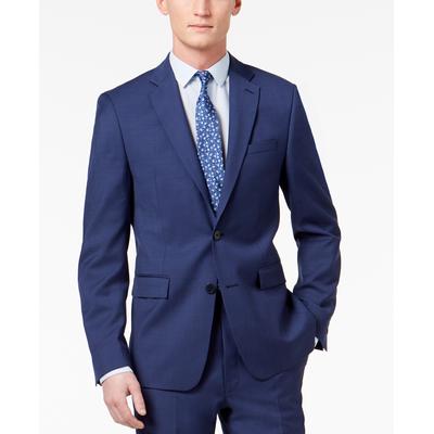 Calvin Klein Mens Skinny fit Suit Jacket Blazer 40 L Blue Solid Stretch