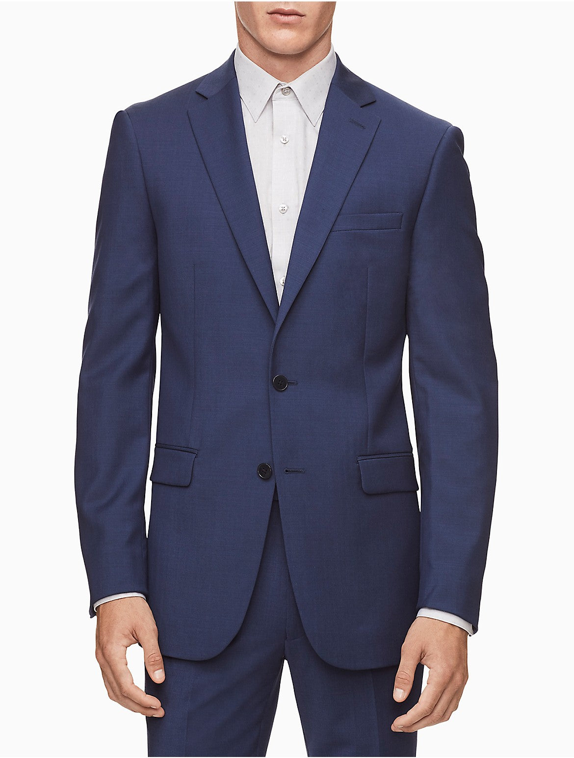 Calvin Klein Mens Skinny fit Suit Jacket Blazer 48 R Blue Solid Stretch