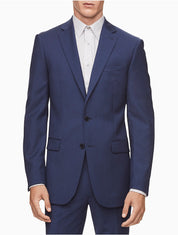 Calvin Klein Mens Skinny fit Suit Jacket Blazer 48 R Blue Solid Stretch