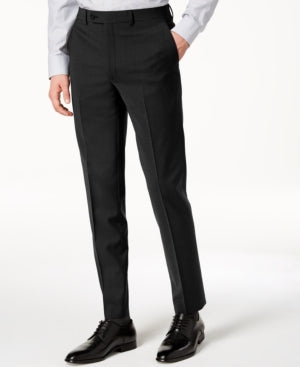 Calvin Klein Mens Skinny fit Dress Pants 38 / 34 Black Solid Stretch