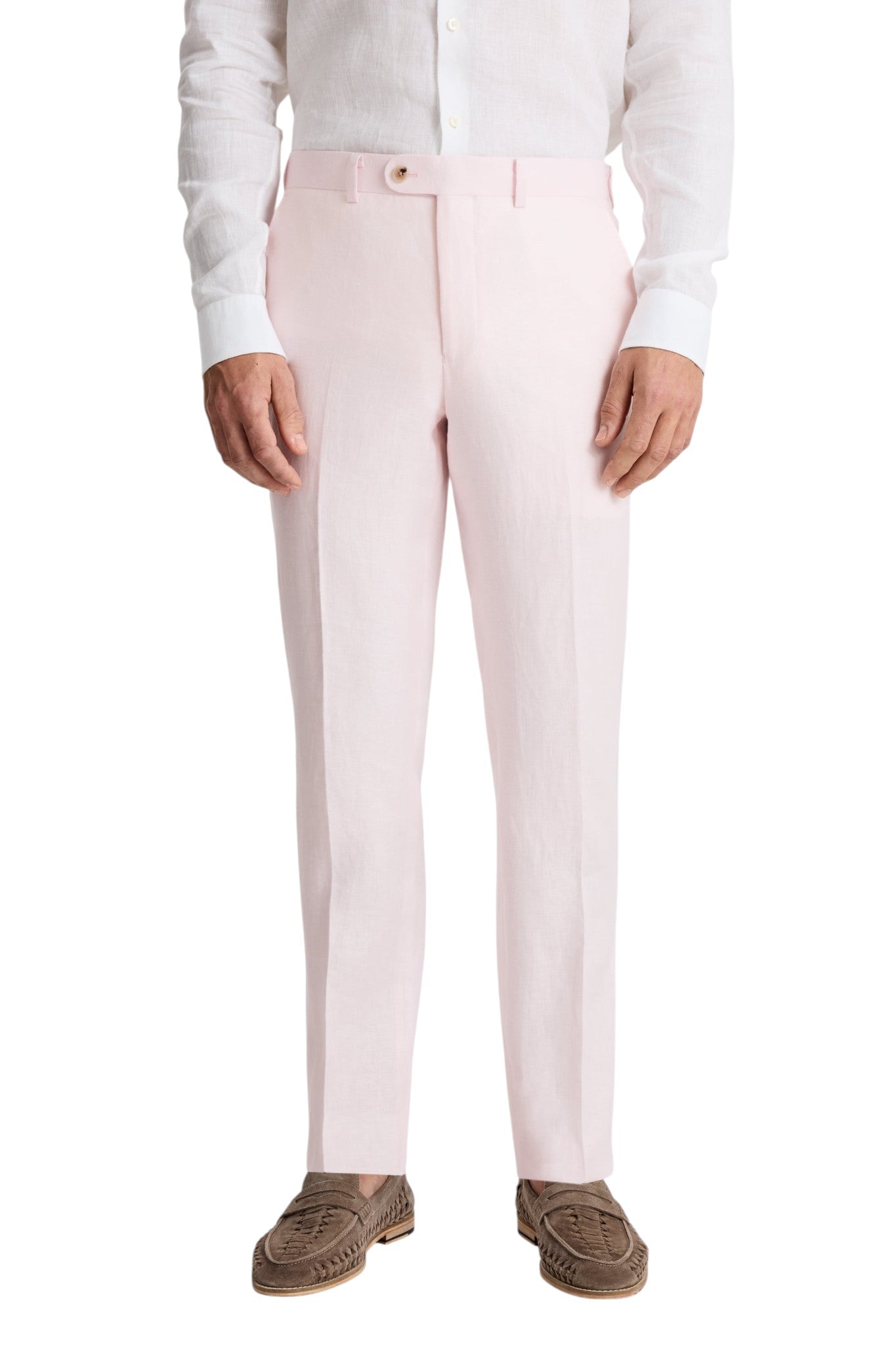 Tommy Hilfiger Mens Modern fit Linen Dress Pants 32 / 30 Pink Solid