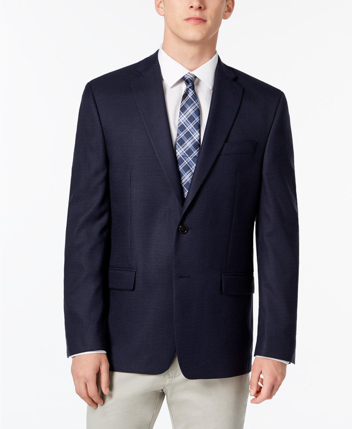 Lauren Ralph Lauren Mens Classic fit Sport Coat Blazer 43 R Navy Blue Check
