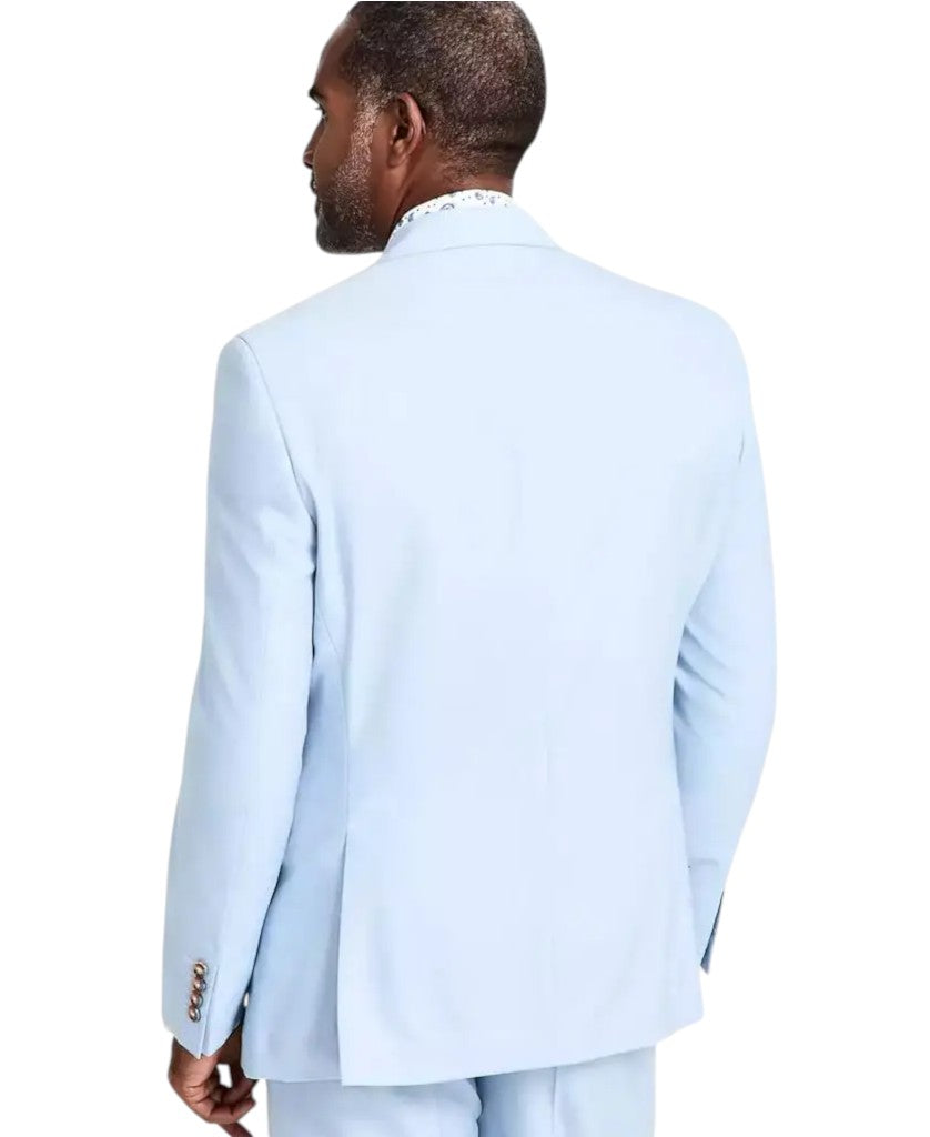 Tayion Mens Regular fit Suit Jacket Blazer 40 S Light Blue Solid