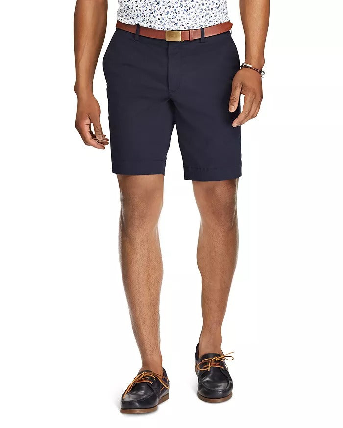 Polo Ralph Lauren Mens Classic-Fit Stretch Chino Khaki Shorts 32 Navy Blue