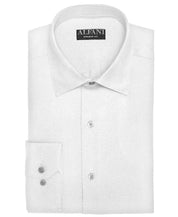 Alfani Mens Regular fit Dress Shirt XL 17-17.5 36-37 White Solid