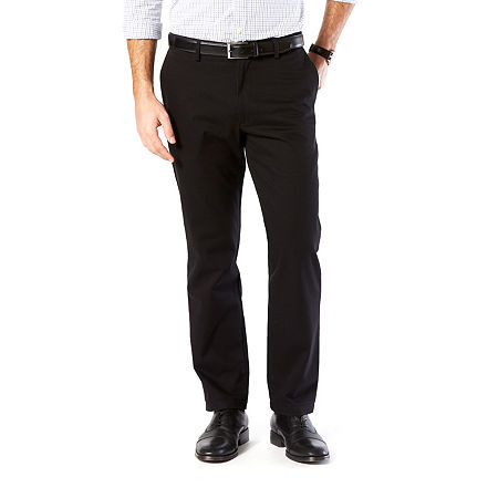 Dockers Mens Signature Straight No Crease Khaki Pants Black 36 x 32