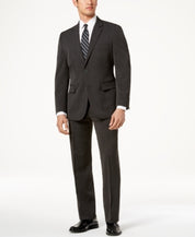 Nautica Mens Modern fit 2 Piece Suit 46 R / 41 Waist Charcoal Grey Solid Stretch