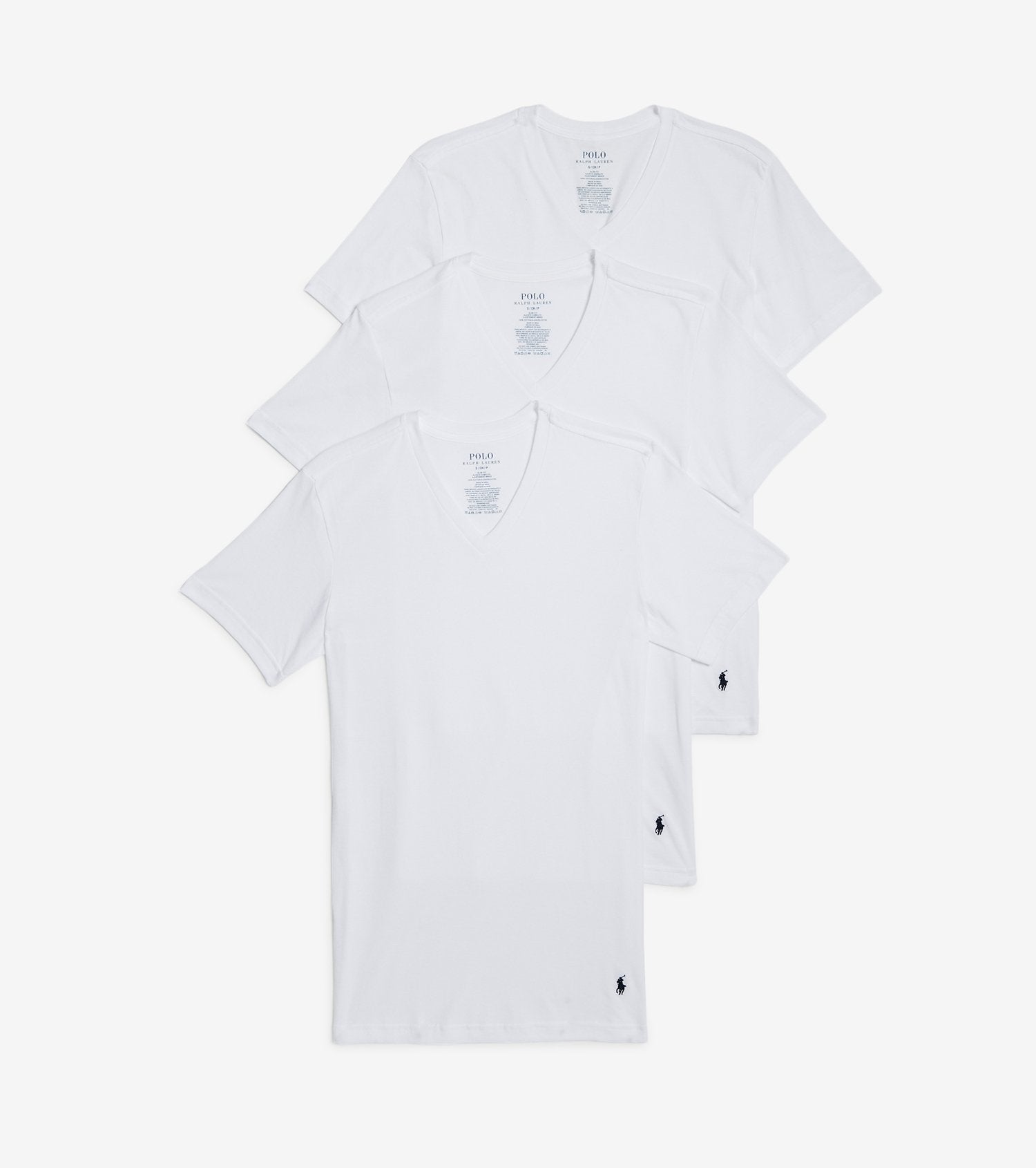 Polo Ralph Lauren Mens 3PK Classic V-Neck Tees T Shirt XL White