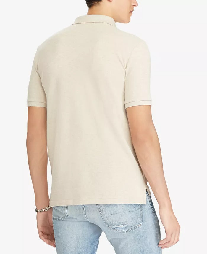 Polo Ralph Lauren Mens Classic Fit Mesh Short Sleeve Polo Shirt Dune Tan Medium