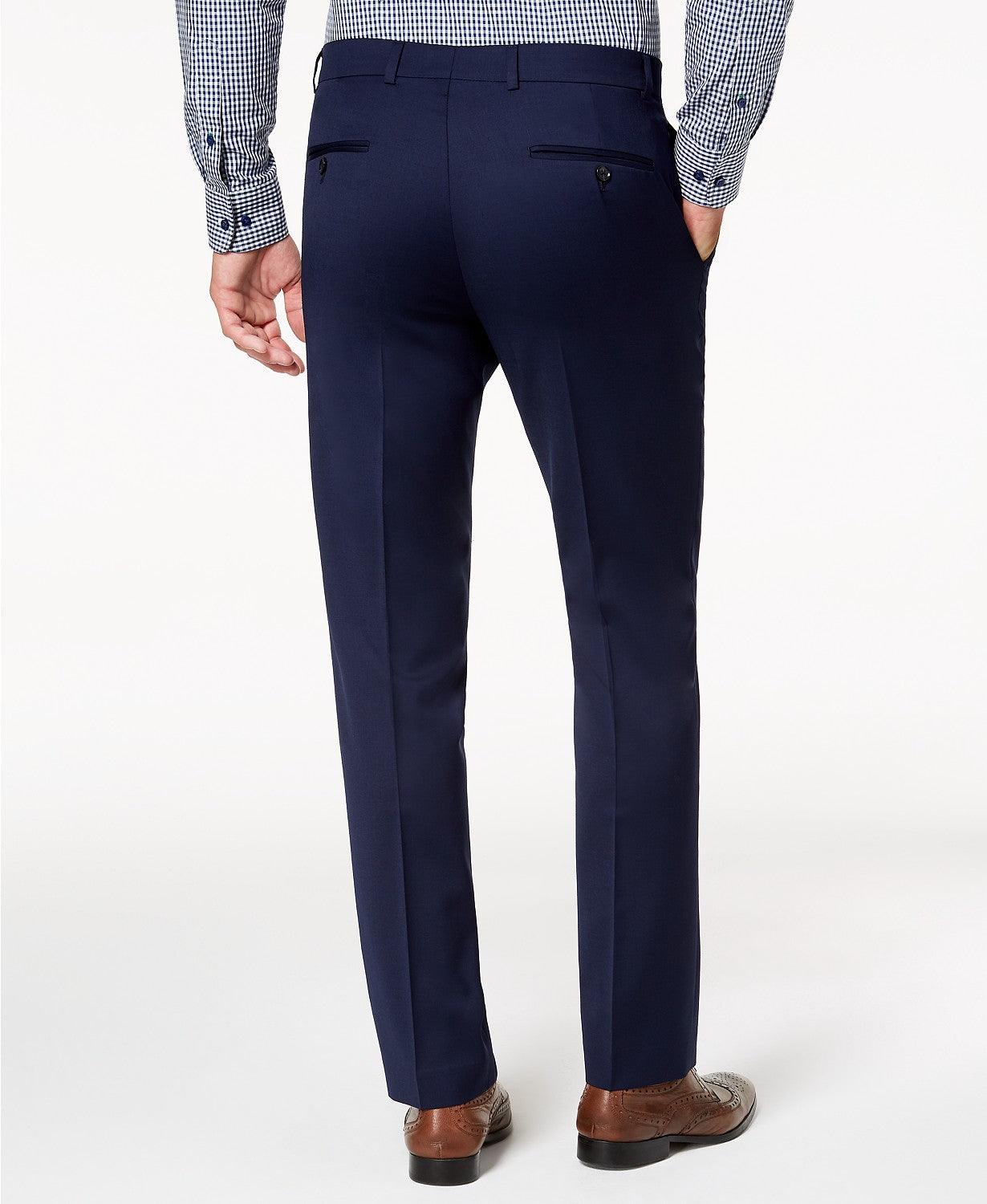 Tommy Hilfiger Mens Modern fit Dress Pants 38 / 34 Navy Blue Solid Stretch