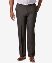 Haggar Mens Classic fit Dress Pants 48 / 29 Charcoal Grey Solid Stretch