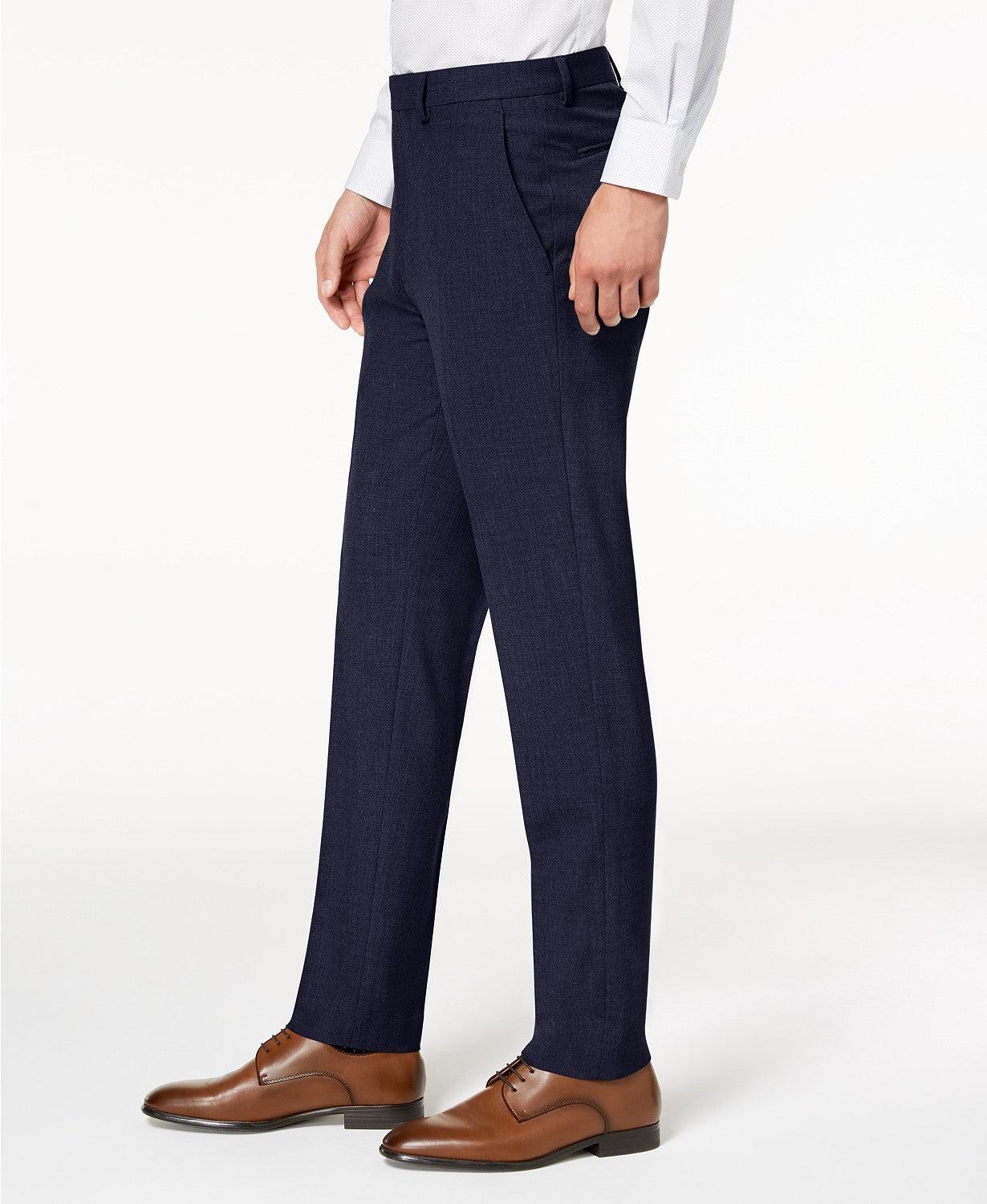 Calvin Klein Mens Skinny fit Dress Pants 31 / 30 Navy Blue Solid