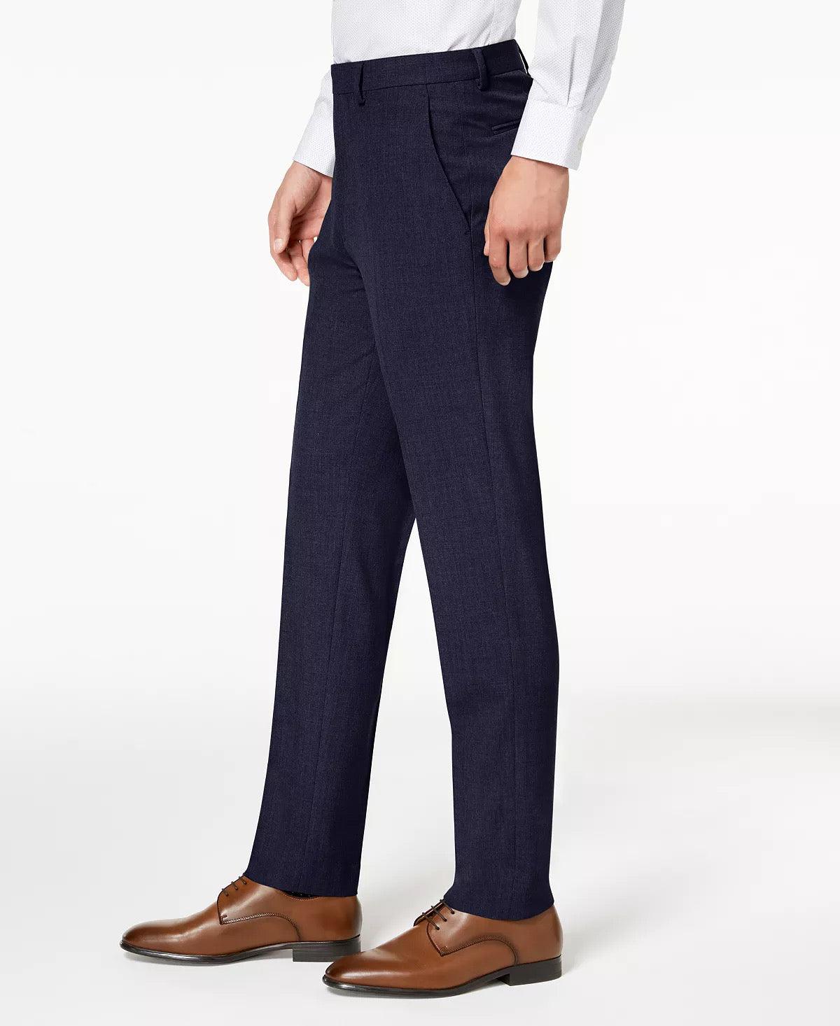 Calvin Klein Mens Skinny fit Dress Pants 30 / 29 Navy Blue Solid Stretch