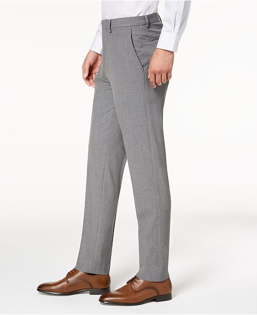 Calvin Klein Mens Skinny fit Dress Pants 32 / 32 Gray Solid