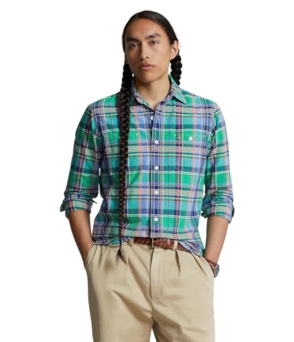 Polo Ralph Lauren Mens Classic fit Long Sleeve Button-Up Shirt XL Green Plaid