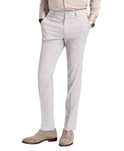Calvin Klein Mens Slim fit Dress Pants 34 / 32 Light Grey Solid Stretch Linen