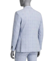 Alfani Mens Slim fit Suit Jacket Blazer 38 R Light Blue Plaid