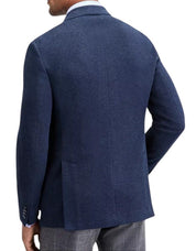 Michael Kors Mens Classic fit Sport Coat Blazer 50 L Blue Herringbone Stretch