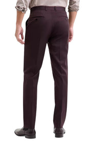Calvin Klein Mens Slim fit Wool Dress Pants 34 / 32 Burgundy Red Solid