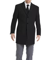 Calvin Klein Mens Prosper Slim Fit Overcoat Coat 42R Black Wool