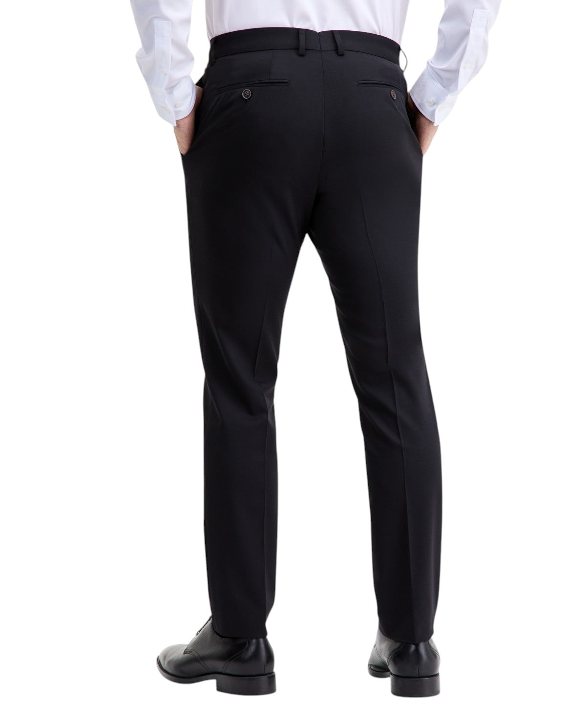 Ted Baker Mens Modern fit Dress Pants 36 / 32 Black Solid Stretch Wool