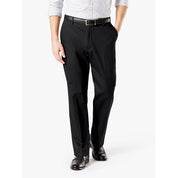 Dockers Mens Signature Classic Fit Creased Khaki Dresss Pants Black 42 x 30