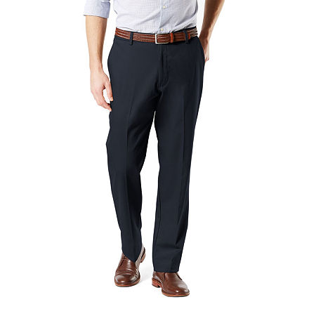 Dockers Mens Classic fit Casual Khaki Pants 38 / 34 Blue Solid Stretch