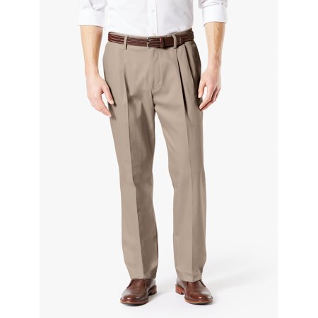 Dockers Men's Signature Khakis Pleated Classic Fit Pants Tan 36 X 34