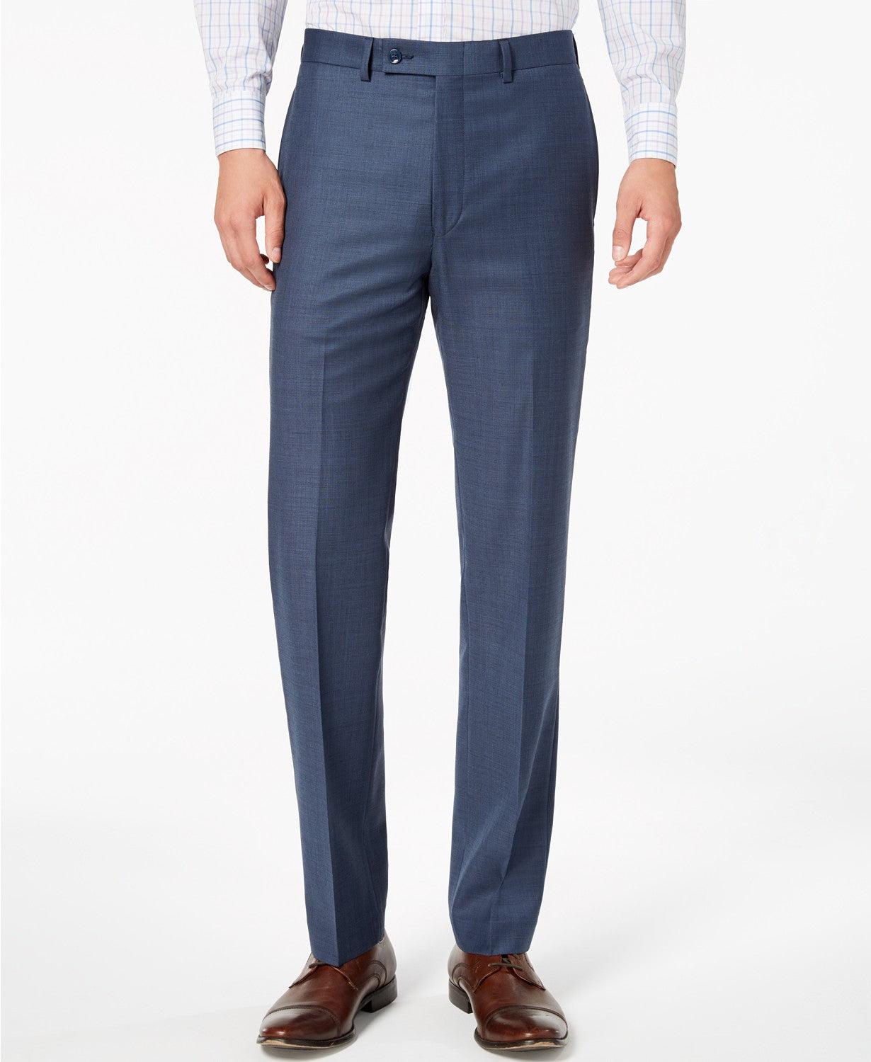 Calvin Klein Mens Slim fit Dress Pants 42 / 32 Navy Blue Solid Stretch
