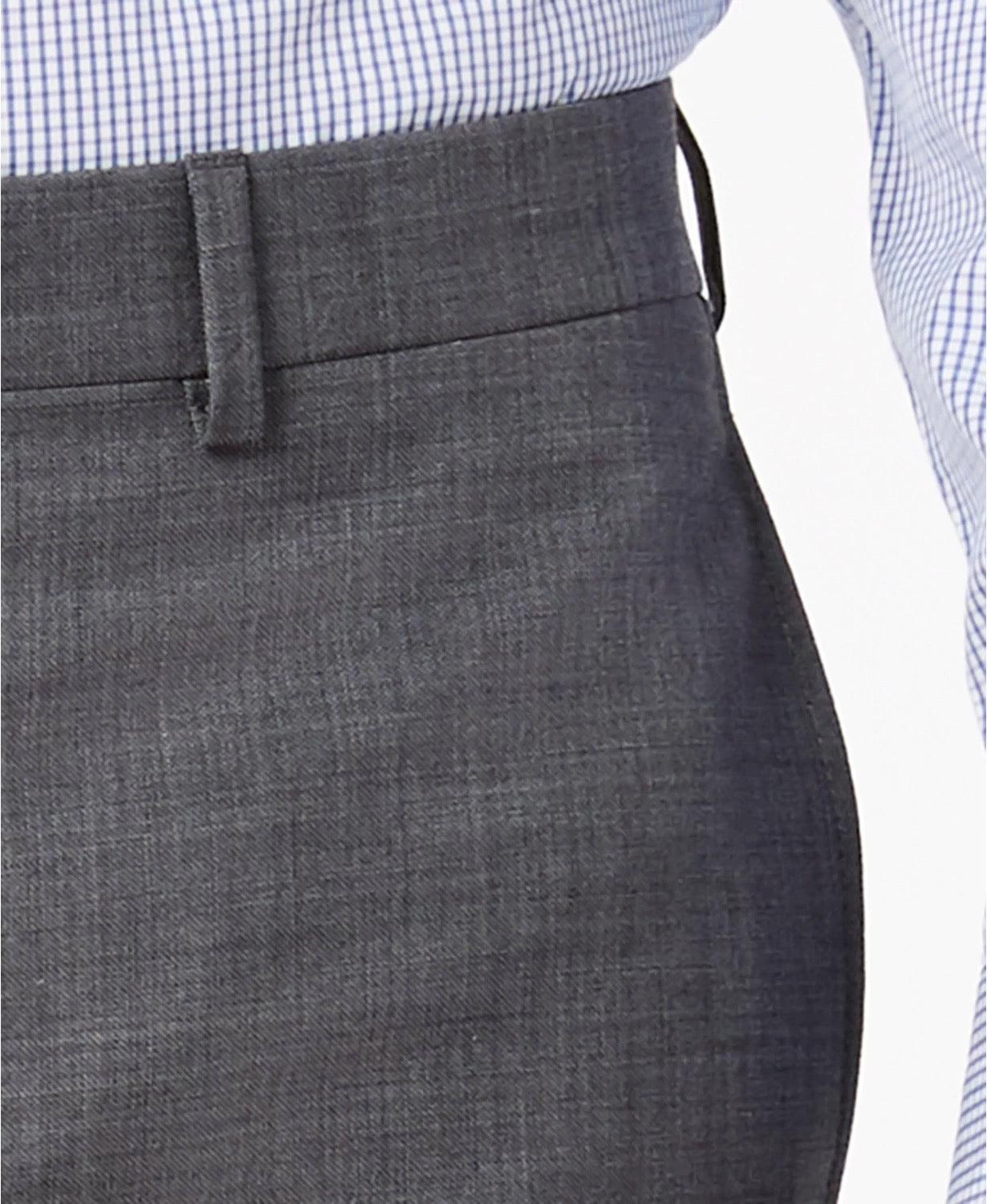 Calvin Klein Mens Slim fit Dress Pants 40 / 34 Grey Solid Stretch