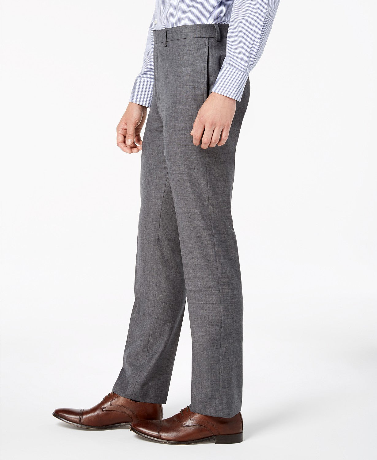 Calvin Klein Men's Slim-Fit Stretch Gray Sharkskin 42L