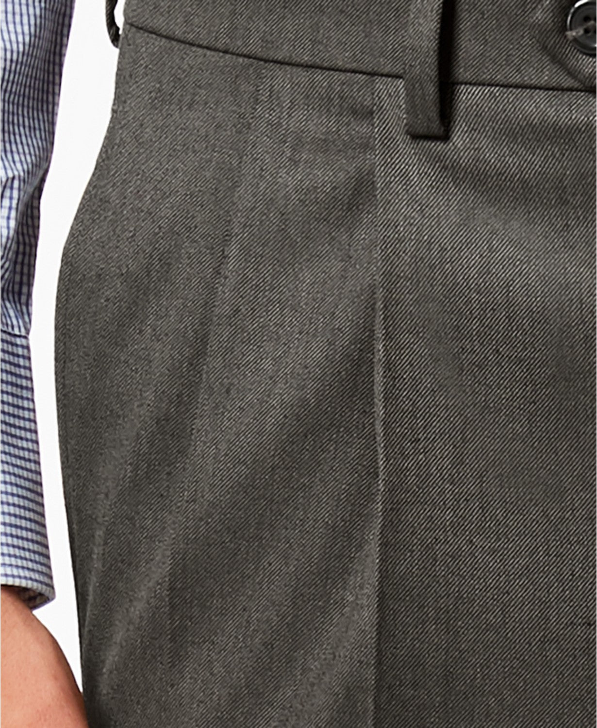 Lauren Ralph Lauren Classic Fit Micro Twill Pleated Dress Pants 36 x 32 Grey
