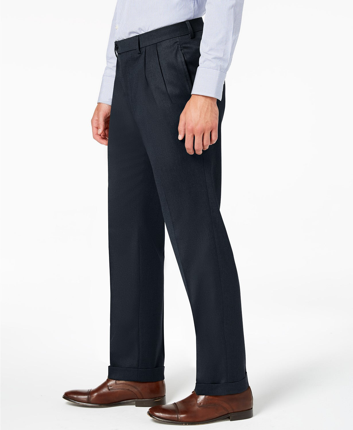 Lauren Ralph Lauren Men's Classic Fit Twill Pleated Dress Pants Blue 38 x 29