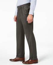 Lauren Ralph Lauren Classic Fit Micro Twill Pleated Dress Pants 36 x 32 Grey
