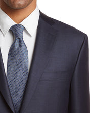 Canali Mens Blue Siena Sharkskin Suit Jacket 52 IT / 42R US Wool