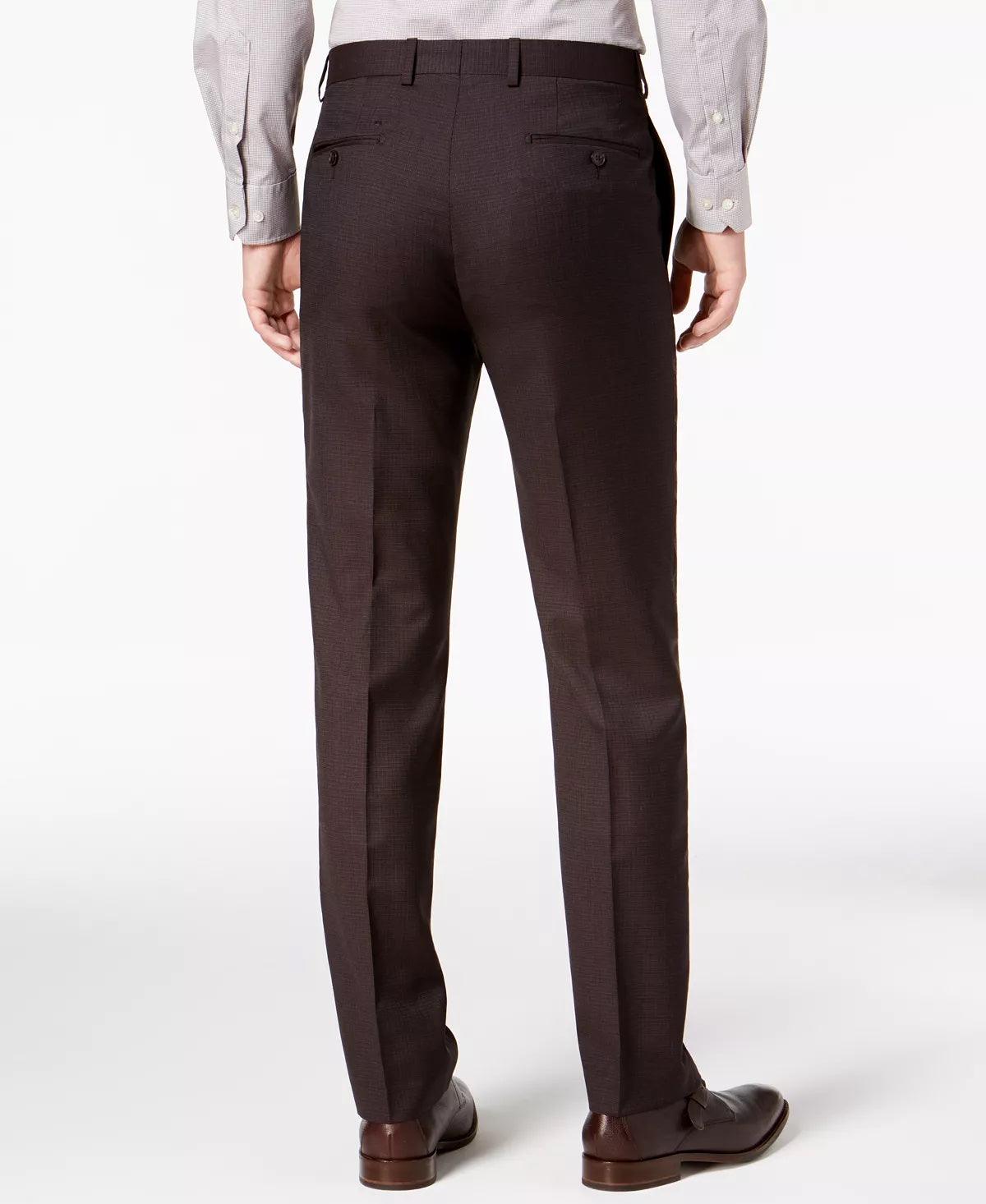 Calvin Klein Mens Slim Fit Dress Pants Brown 34 x 32