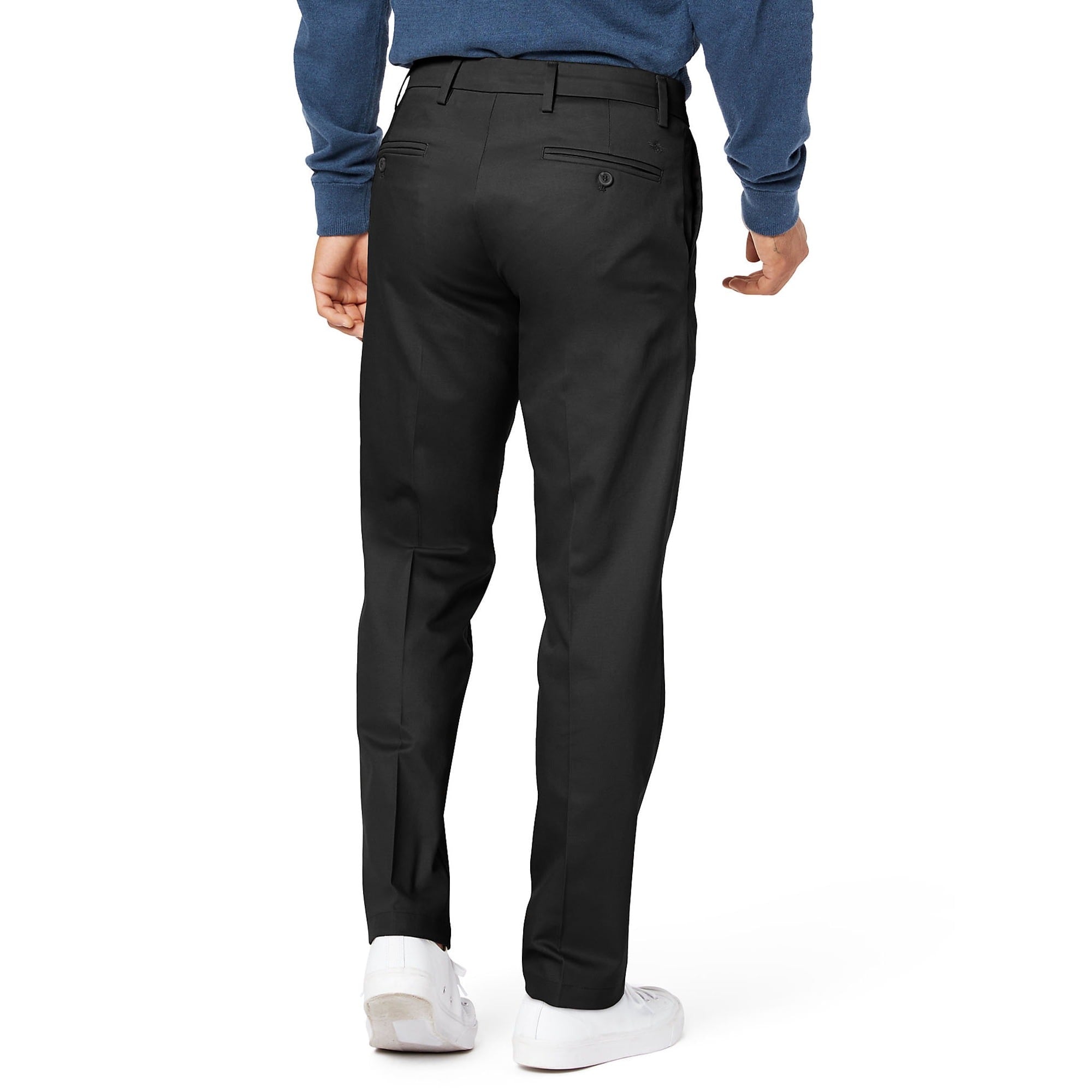DOCKERS Men's Signature Straight Fit Creased Stretch Khaki Pants 36 x 29 Black