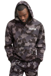 Champion Men's Urban Pursuits Camo Fleece Hoodie Sweatshirt Blue Medium