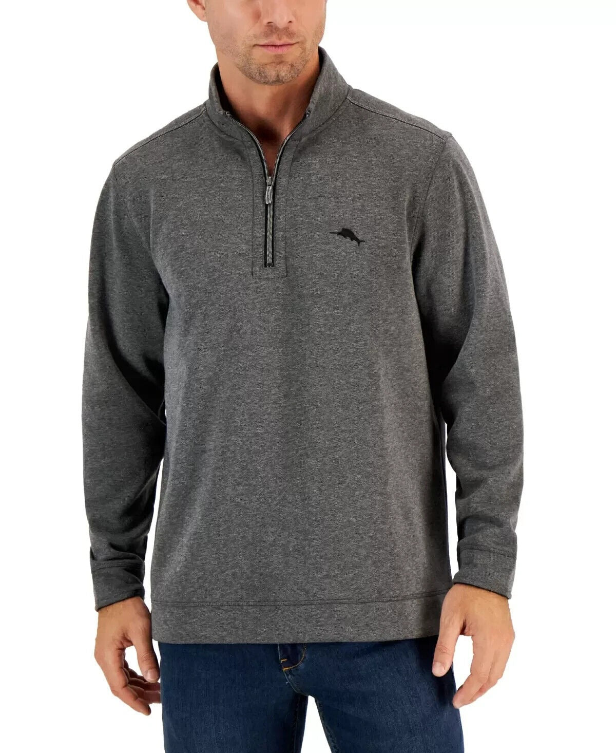 Tommy Bahama Men's Purple Tango Wave 1/2 Zip Sweatshirt Medium Grey / Purple