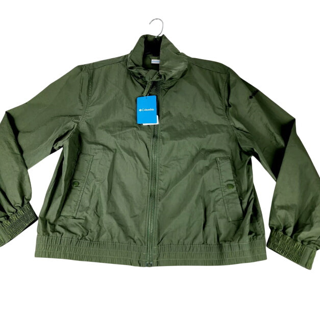 Columbia Womens Windbreaker Jacket 2X Green Solid